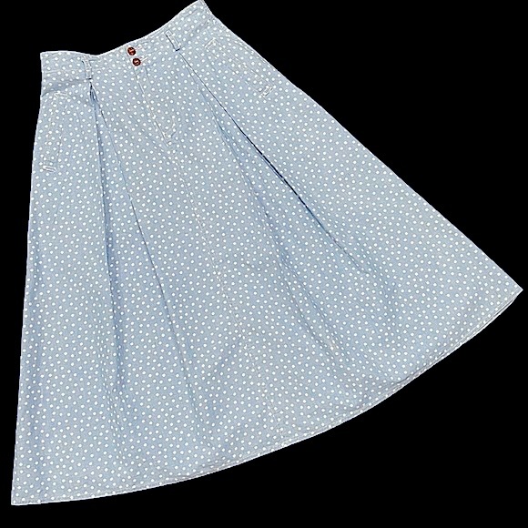 Vintage Dresses & Skirts - Vintage 90s Polka Dot Liz Wear Flared Skirt